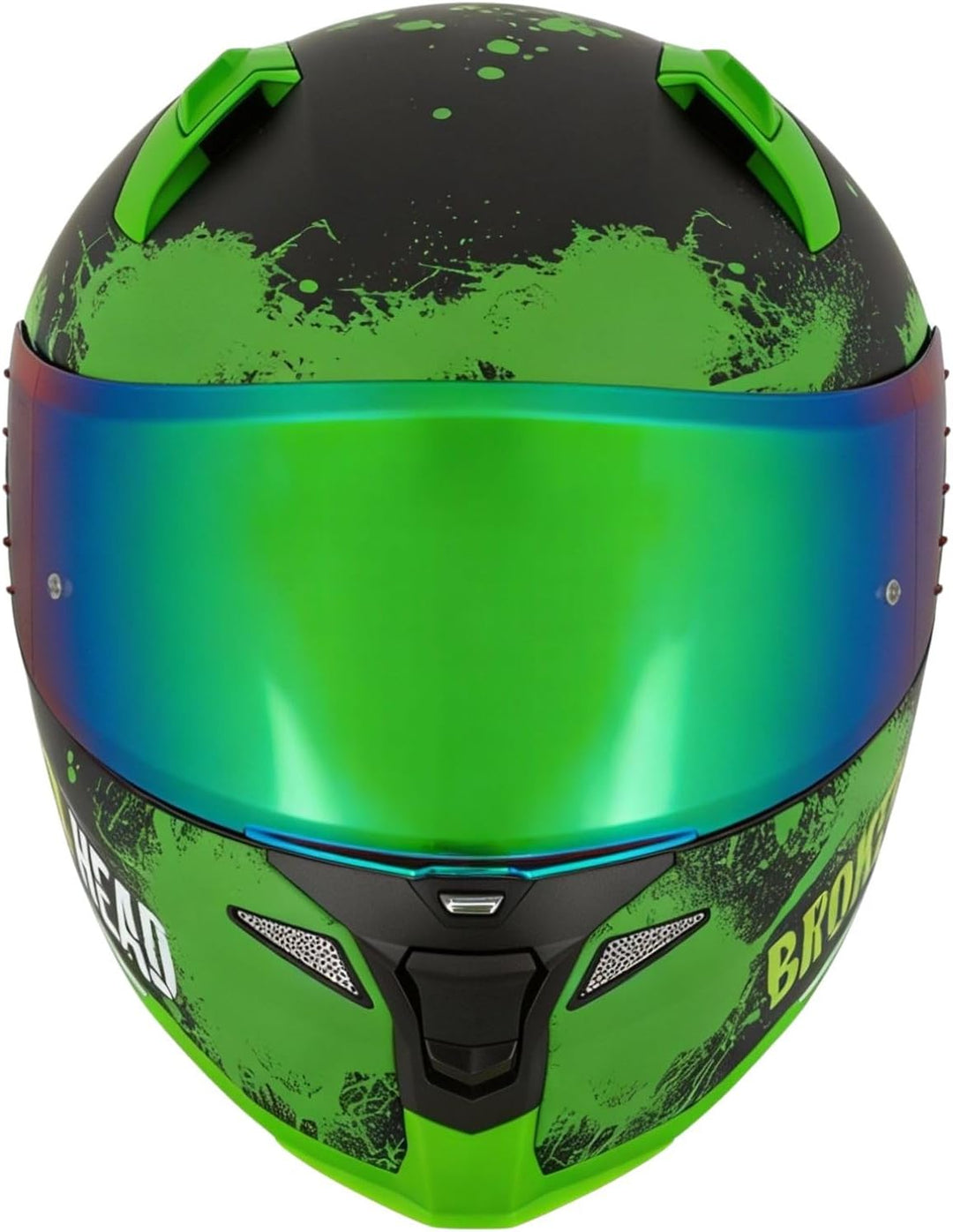 Broken Head Jack S. V2 Pro - Integral-Helm Grün- Sport-Motorrad-Helm Mit 2 Visieren (Klares + Gratis