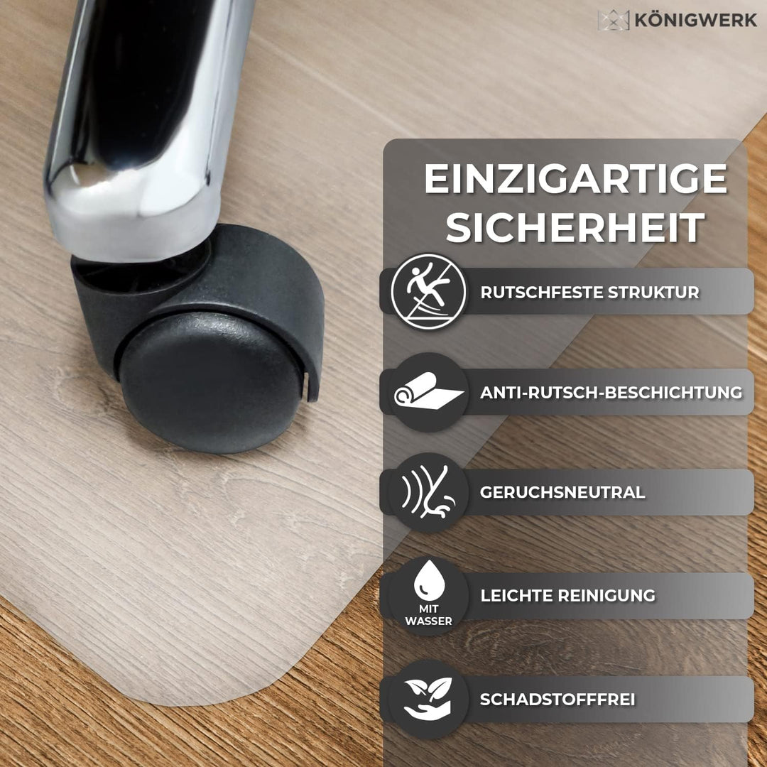 Bodenschutzmatte Bürostuhl versch. Grössen - Bürostuhl Unterlage rutschfest in milchweiss - Made in