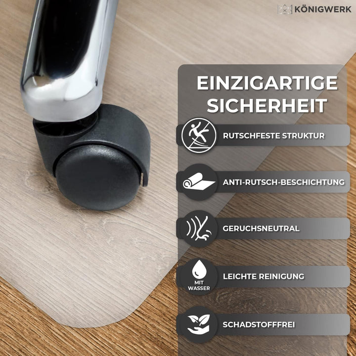 Bodenschutzmatte Bürostuhl versch. Grössen - Bürostuhl Unterlage rutschfest in milchweiss - Made in