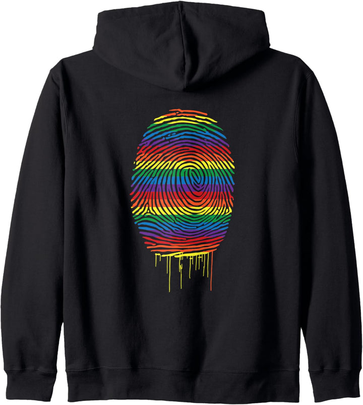 LGBT Fingerprint Lesbian Bisexual Trans Gay Pride Kapuzenjacke
