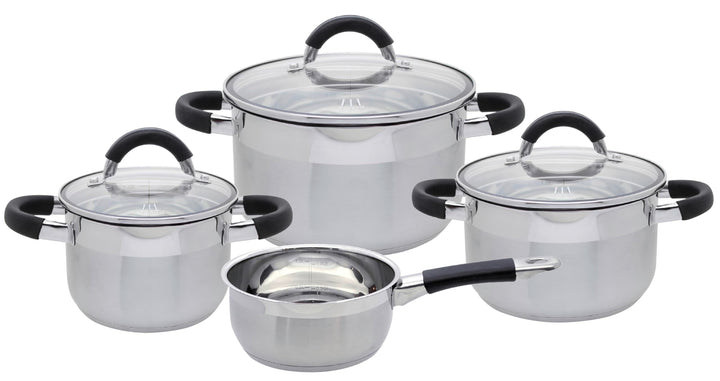 ELO Topfset Basic Black Steam 4tlg, Edelstahl, dosiertes Abdampfen, energiesparender Kapselboden, Vo