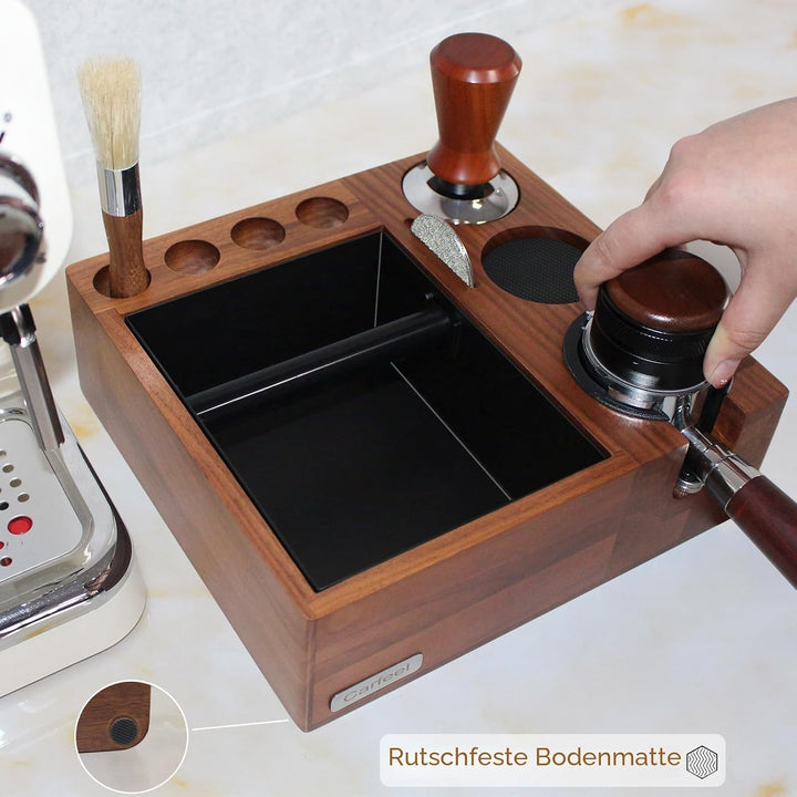 9-in-1-Siebträgerhalter für 51/54 mm Espresso-Tamping-Station mit rutschfester multifunktionaler Esp