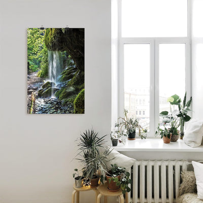 ARTland Poster Kunstdruck Wandposter Bild ohne Rahmen 60x90 cm Hochformat Wald Wasserfall Fluss Urwa