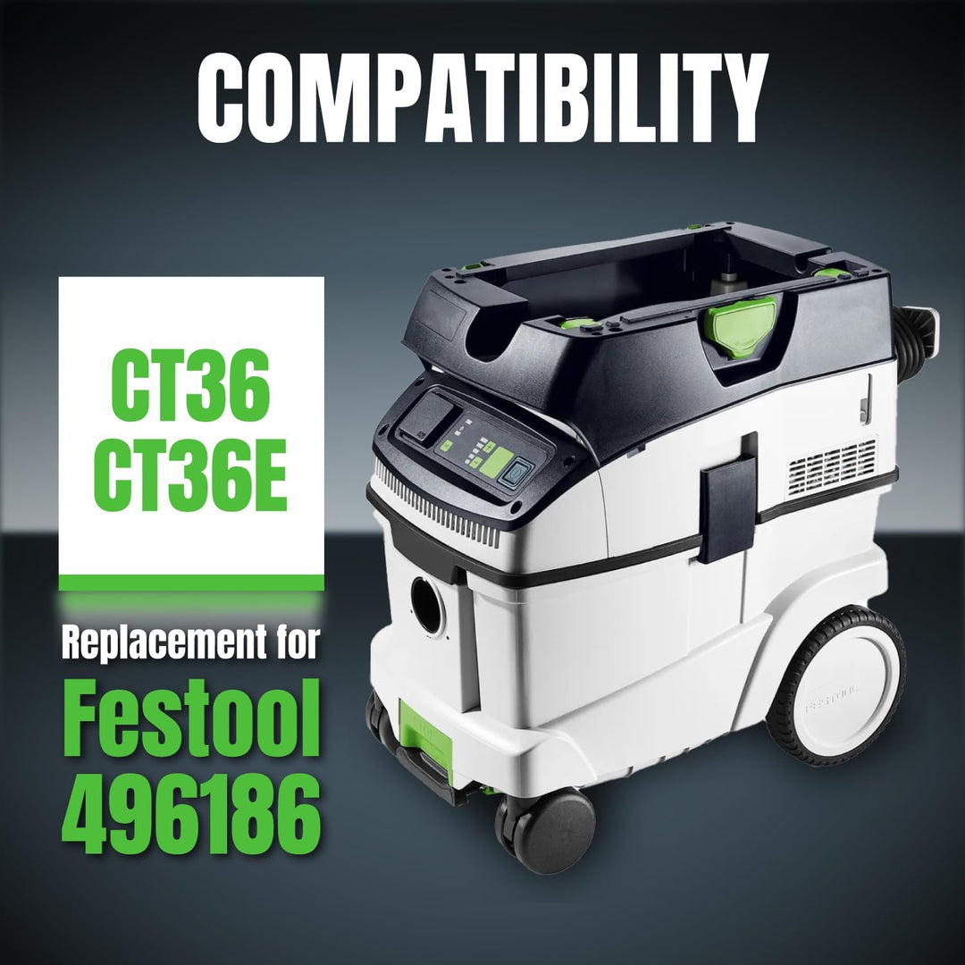 POWERTEC 496186 Selfclean Filterbeutel für Festool CT 36, 577084 5PK, für Festool CT36, CT36E Stauba
