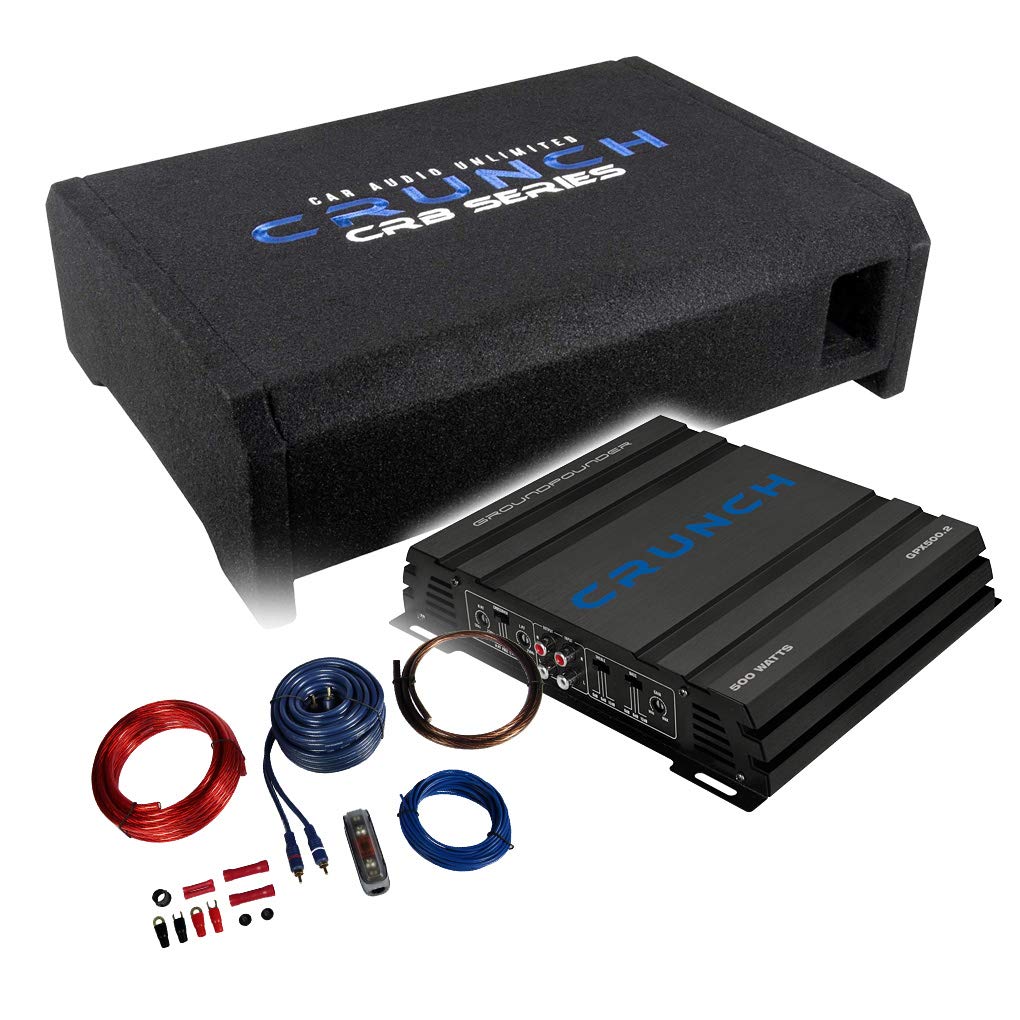 Mediadox Crunch Basspaket - 2-Kanal Endstufe/Verstärker+ Subwoofer+Kabel-Set/CRB-200 + GPX-500.2 + K