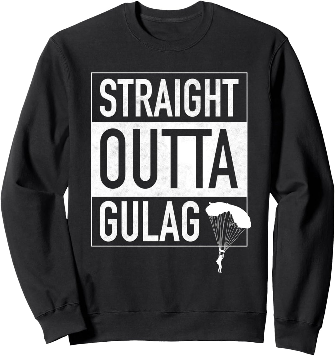 Straight Outta Gulag mit dem Fallschirm für Zocker Gamer Sweatshirt