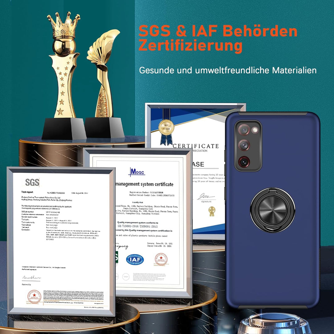 Hülle für Samsung Galaxy S20 FE 4G,5G mit 1 Pack Schutzfolie, Handyhülle mit Eingebetteter 360° Grad