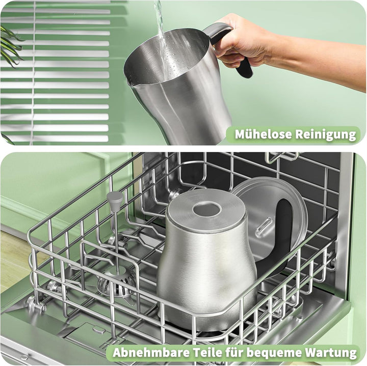 Maestri House 4-in-1 600ml Elektrischer Milchaufschäumer, Spülmaschinenfester Milchdampfer aus Edels