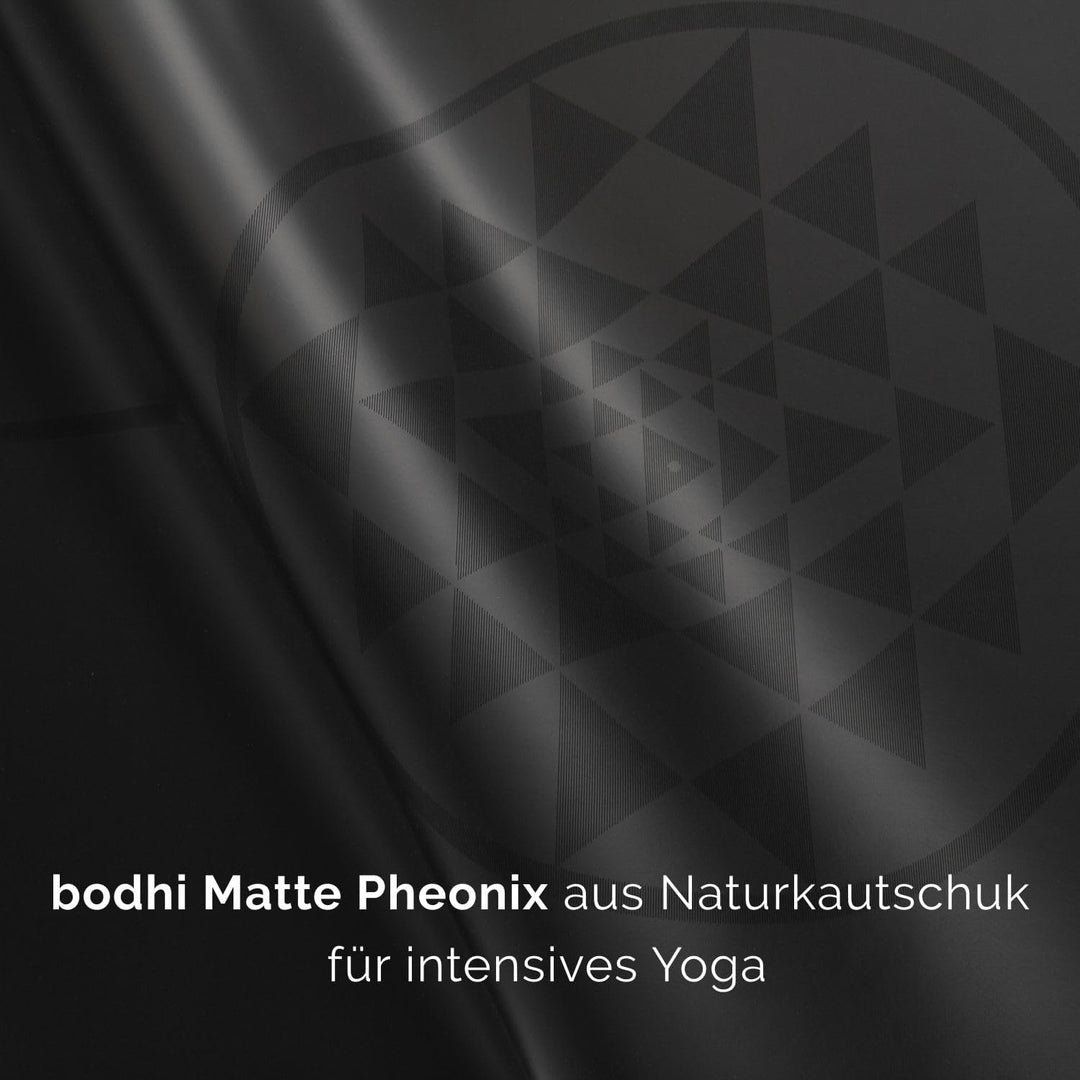 Bodhi Yogamatte Phoenix | Rutschfest & Schadstofffrei | Matte aus Naturkautschuk mit PU-Beschichtung