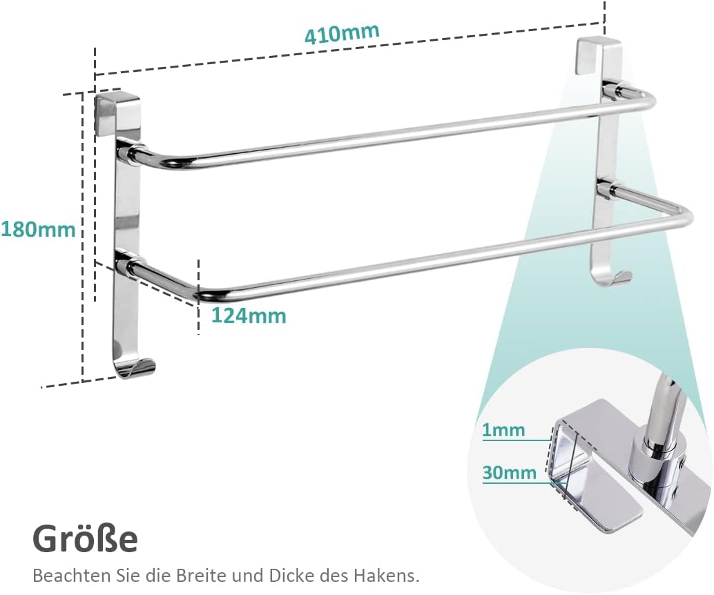 EMKE Handtuchhalter ohne Bohren, Edelstahl Handtuchhalter für Badheizkörper Handtuchtrockner mit Hak