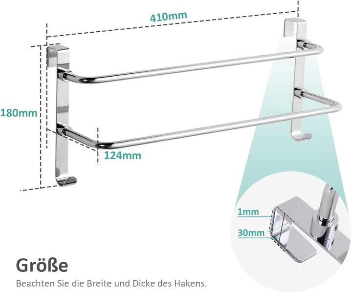 EMKE Handtuchhalter ohne Bohren, Edelstahl Handtuchhalter für Badheizkörper Handtuchtrockner mit Hak