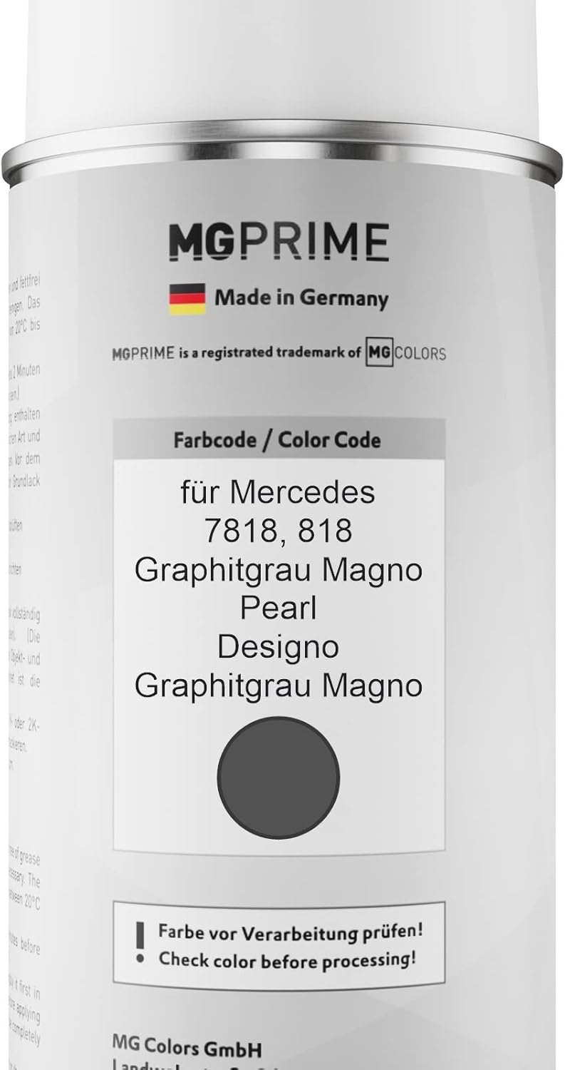 MG PRIME Autolack 2K Spraydosen Set für Mercedes 7818/818 Graphitgrau Magno Pearl/Designo Graphitgra