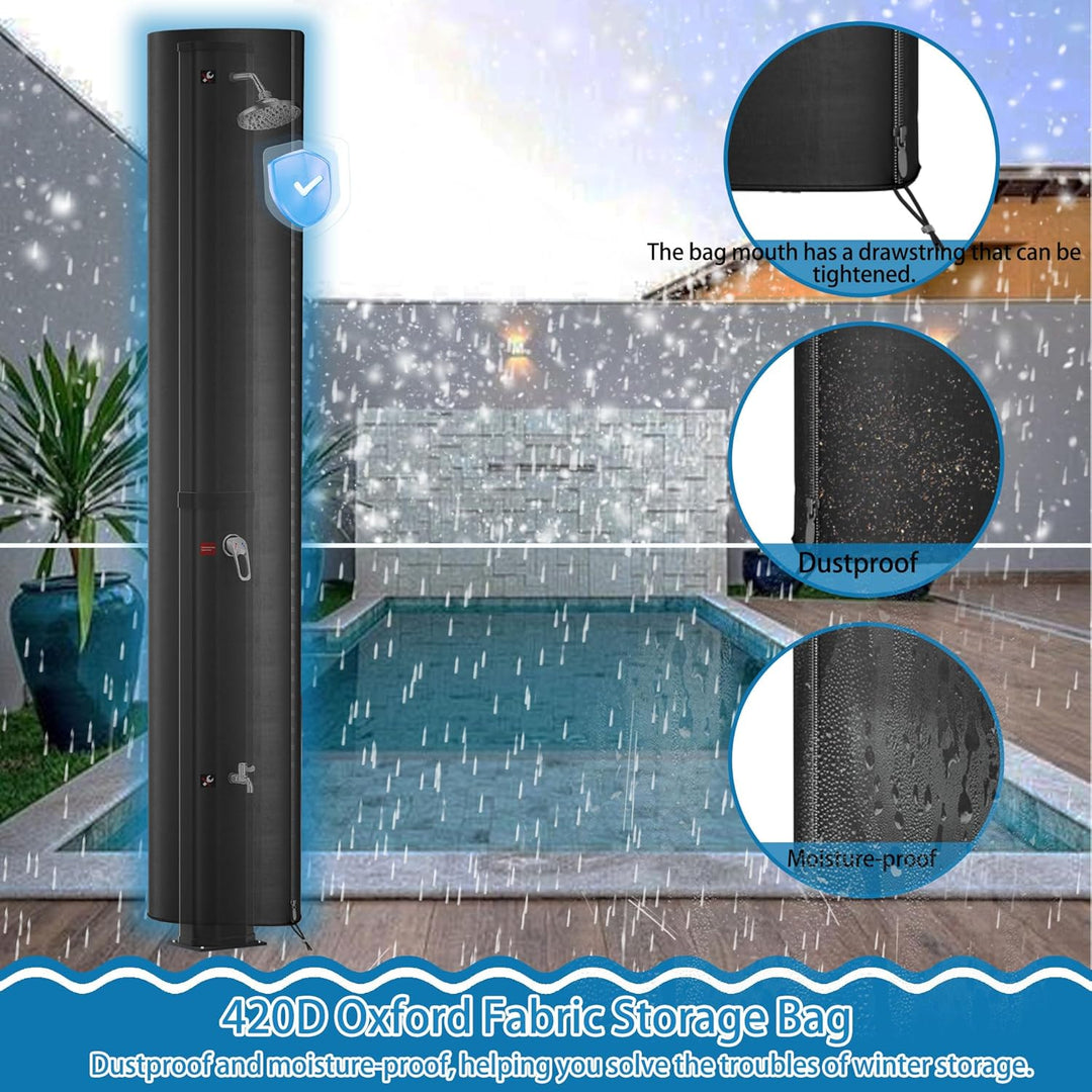 UISEBRT Solardusche 35 Liter - Gartendusche Solar Warmes Wasser max. 60°C ohne Stromanschluss, Ausse