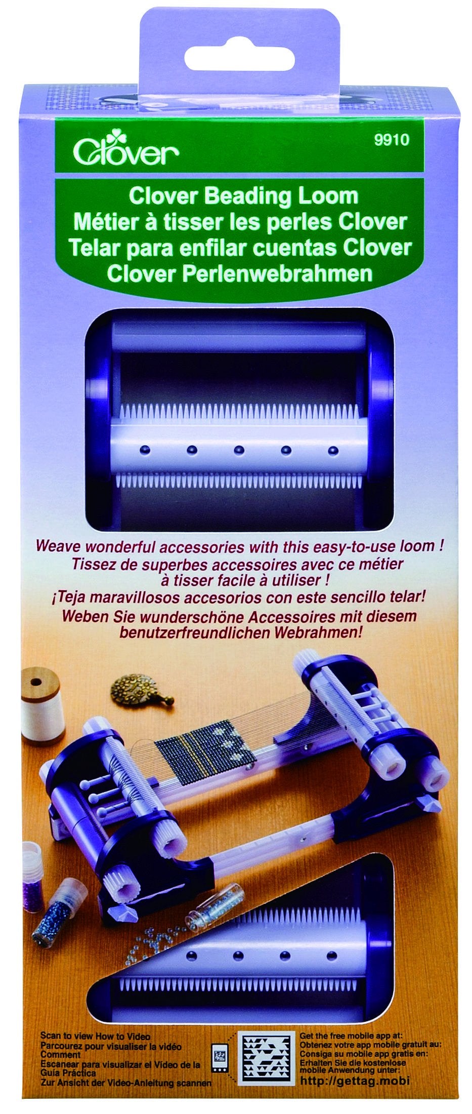 Clover Perlenwebrahmen /VE1 Beading Loom, Kunststoff, Sortiert