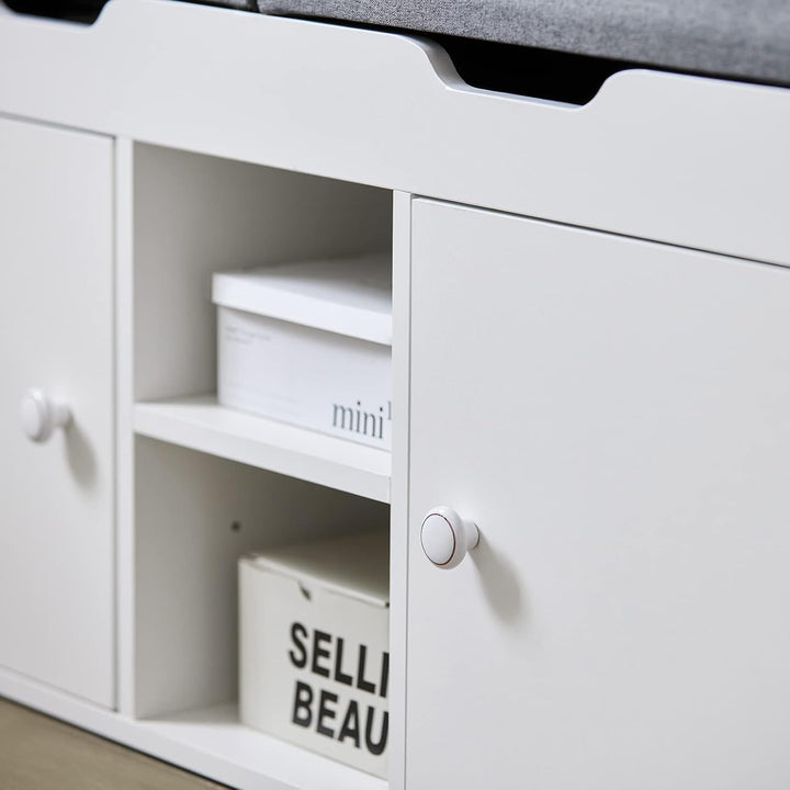 SoBuy Sitzbank mit Stauraum, Schuhbank mit Sitzfläche, Schuhschrank mit Sitzbank, Schuhregal Platzsp