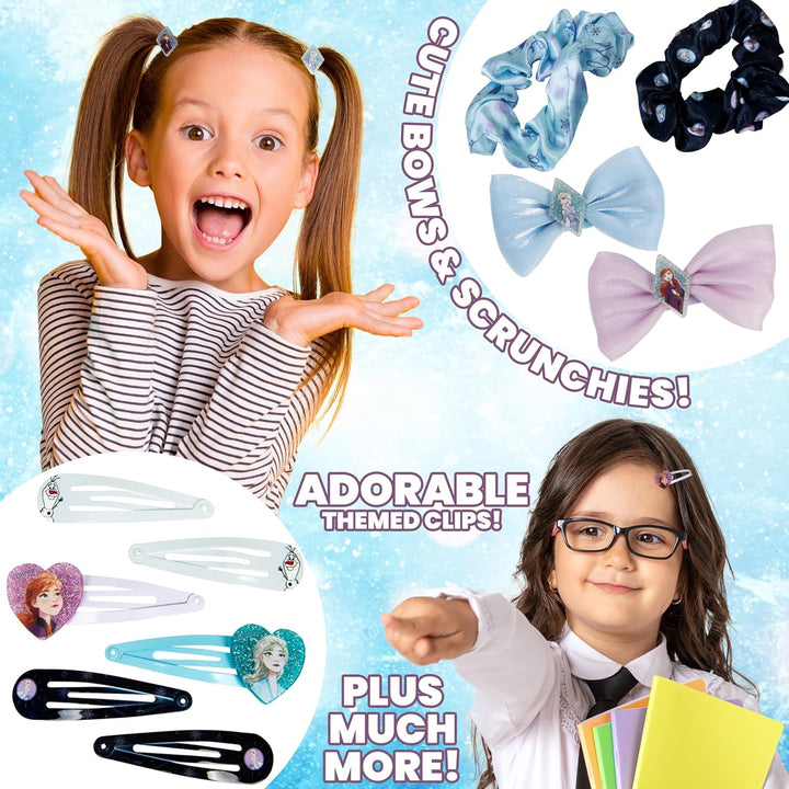 Disney Frozen Adventskalender 2024, Haarschmuck & Accessoires für Mädchen (Blau/Lila), Blau/Lila