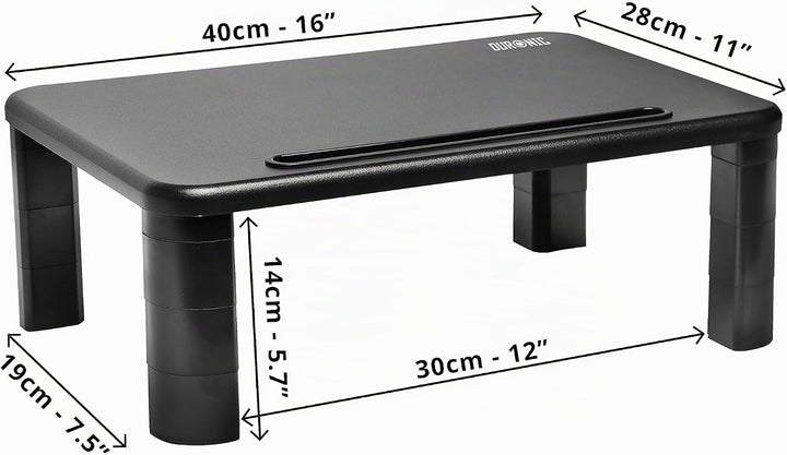 Duronic DM055 Monitorständer 40×28 cm – höhenverstellbarer Bildschirmständer 4–15 cm mit Handyhalter