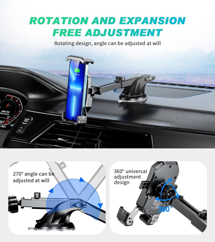 Kewig Wireless Handyhalterung Auto Lüftung & Saugnapf,15W kabellos und USB-C 20W Handyhalter Auto Un