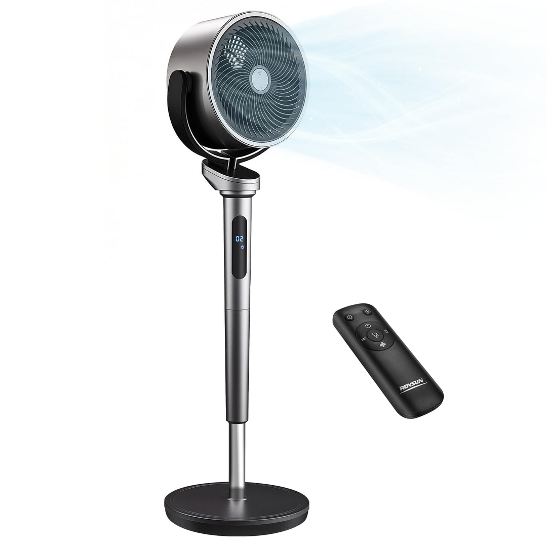 Bonnlo Standventilator mit Fernbedienung & Touchpanel, Ventilator Leise 40dB, Fan 98-115 cm Höhenver