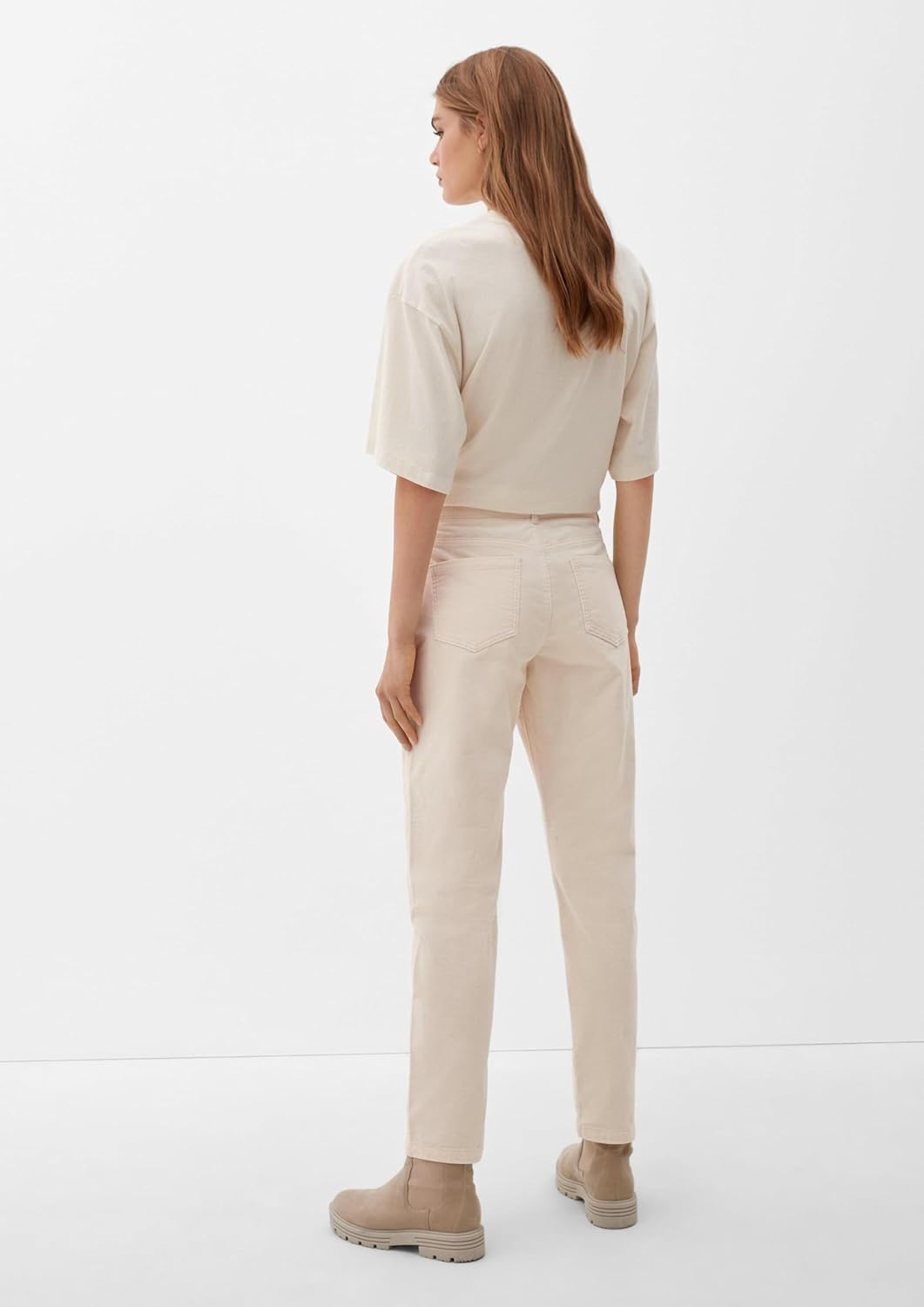 S. Oliver Damen Jeans Hose Comfort Chino Cordstretch Beige 34 Beige 8100, 34 Beige 8100