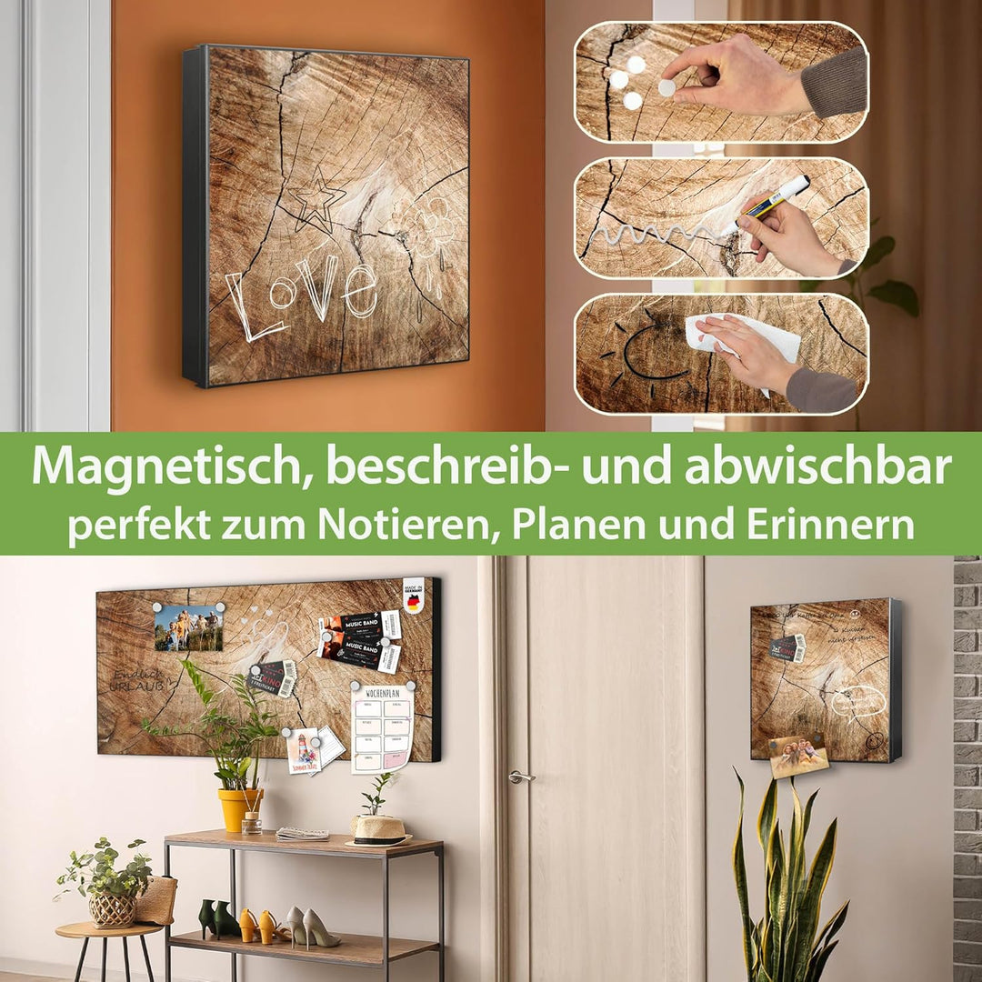 banjado Grosser Schlüsselkasten Metall - Schlüsselbox 30x30cm mit 32 Haken - Schlüsselkasten modern