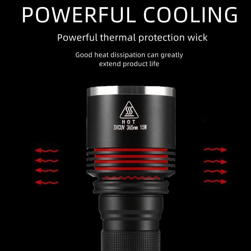 Alonefire SV13 15W UV Taschenlampe 365nm Tragbar Aufladbar Ultraviolett Schwarzlicht Haustier Urin D