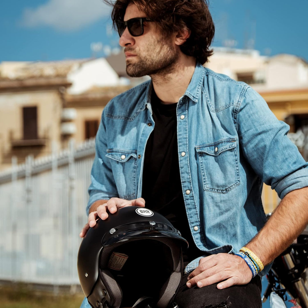 BHR Demi-Jet Helm 803 Simply, Praktischer Rollerhelm mit ECE-Zulassung, Motorrad-Jet-Helm mit abnehm