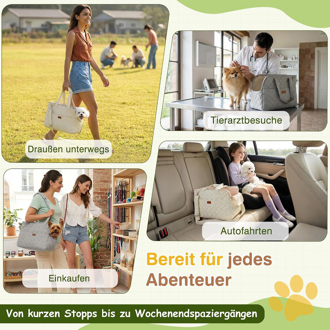 ALLSOPETS Katzentrage, Weiche Hundetransportbox für Kleine Hunde, Tragbare Transportbox für Hunde, R