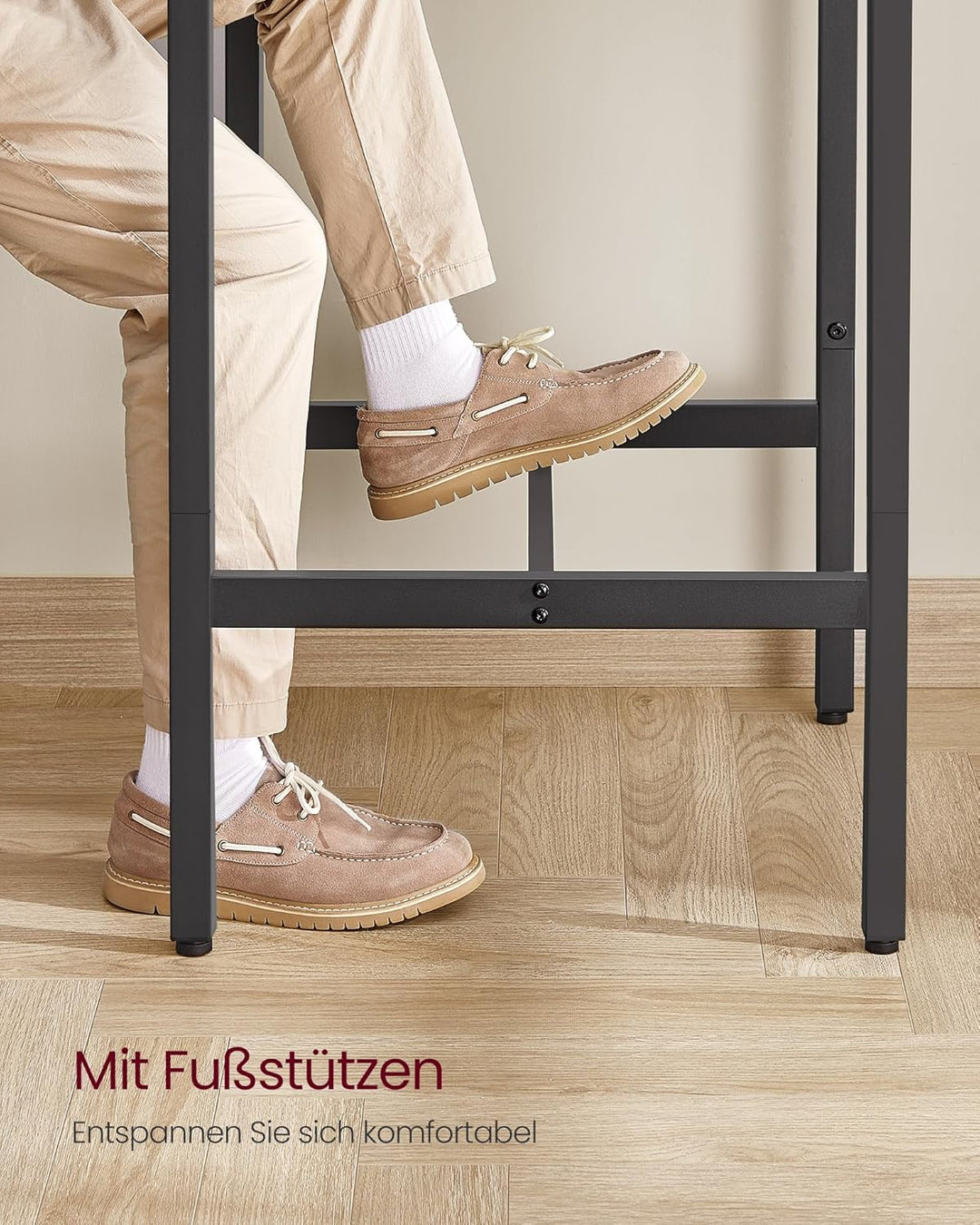 VASAGLE Bartisch, Stehtisch, Küchentisch, hoch, mit Stahlgestell, 60 x 60 x 92 cm, einfache Montage,