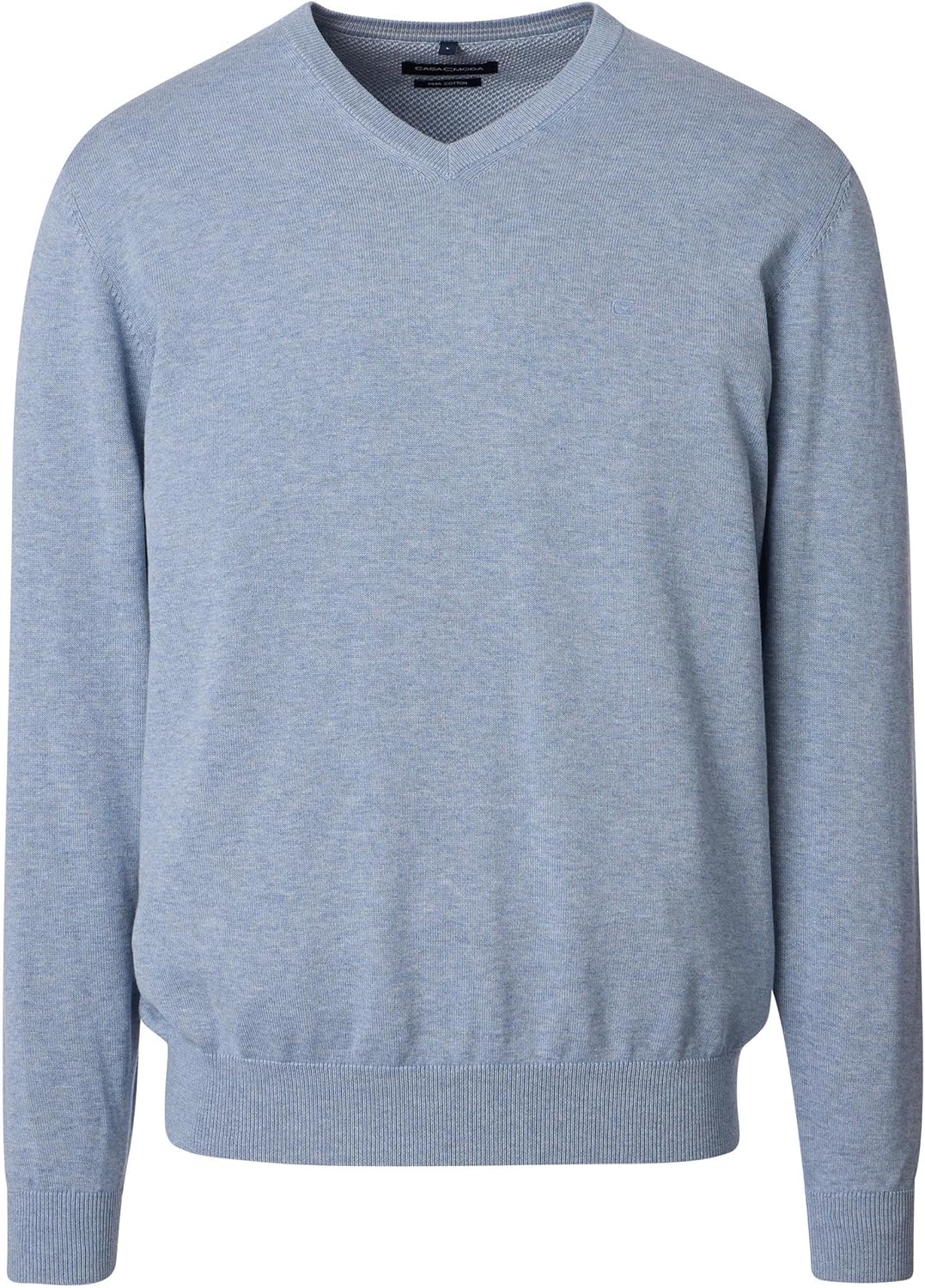 CASAMODA Herren Pullover mit V-Ausschnitt unifarben Elastischer Bund M Hellblau, M Hellblau