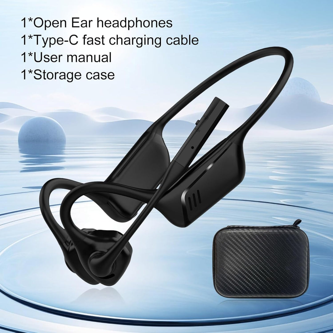 Smof Bluetooth Headset mit Mikrofon, Open-Ear Kopfhörer Bluetooth 5.1 mit Geräuschunterdrückung und