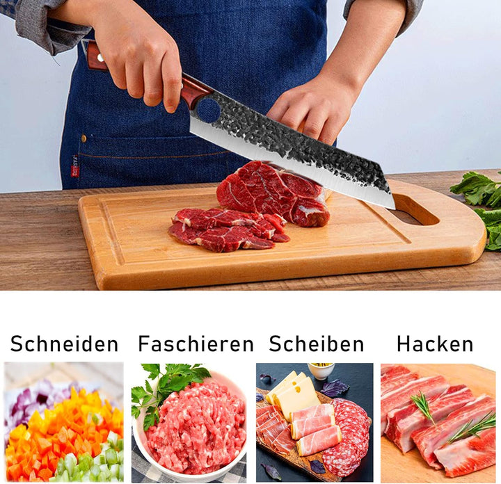 Purple Dragon Kochmesser, Profi Küchenmesser Messer Chefmesser Allzweckmesser aus hochwertigem Carbo