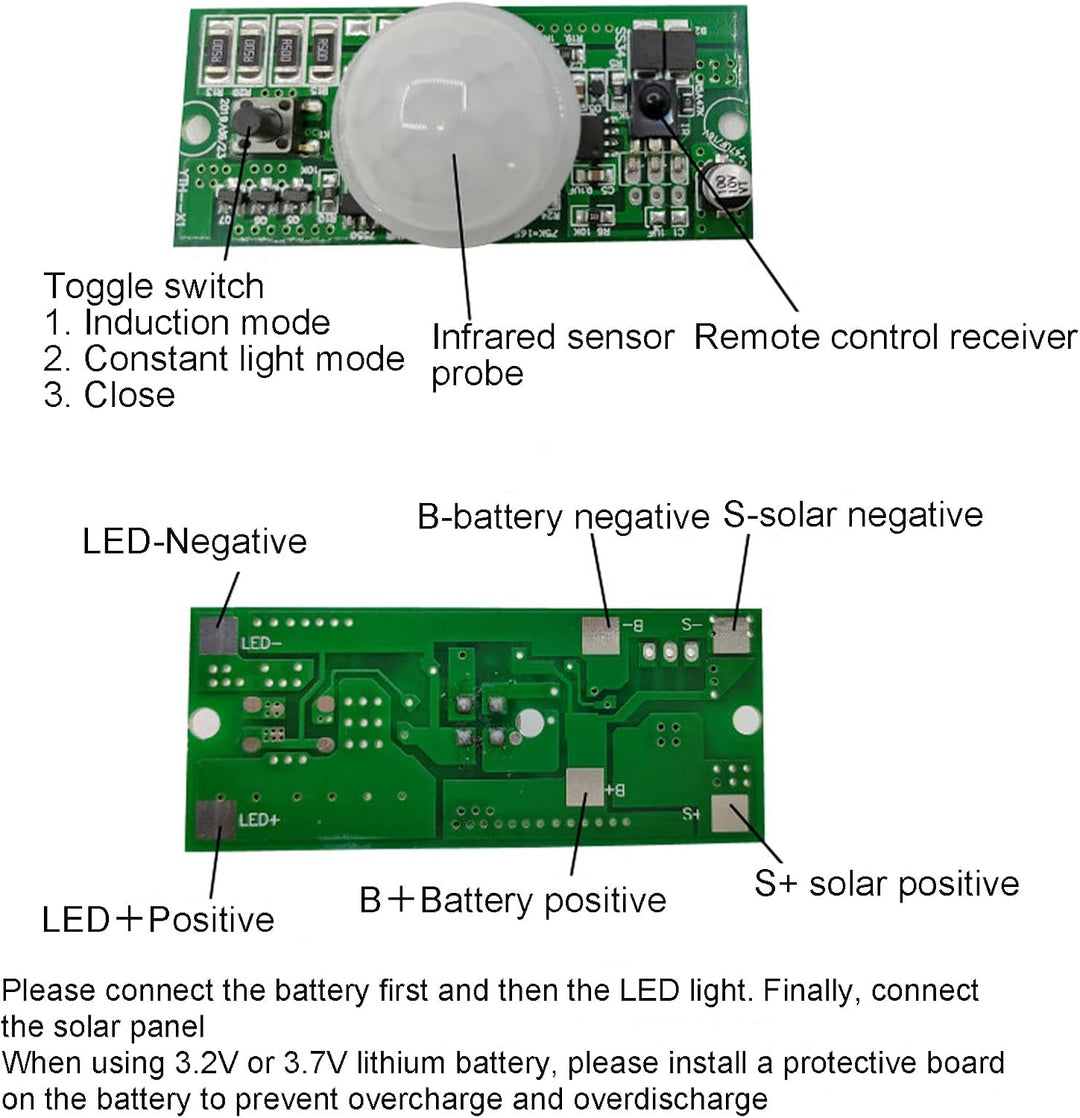 Haofy Solar-Lampen-Controller, Body-Induktions-Modul, Fernbedienung Solar Power Charging Controller
