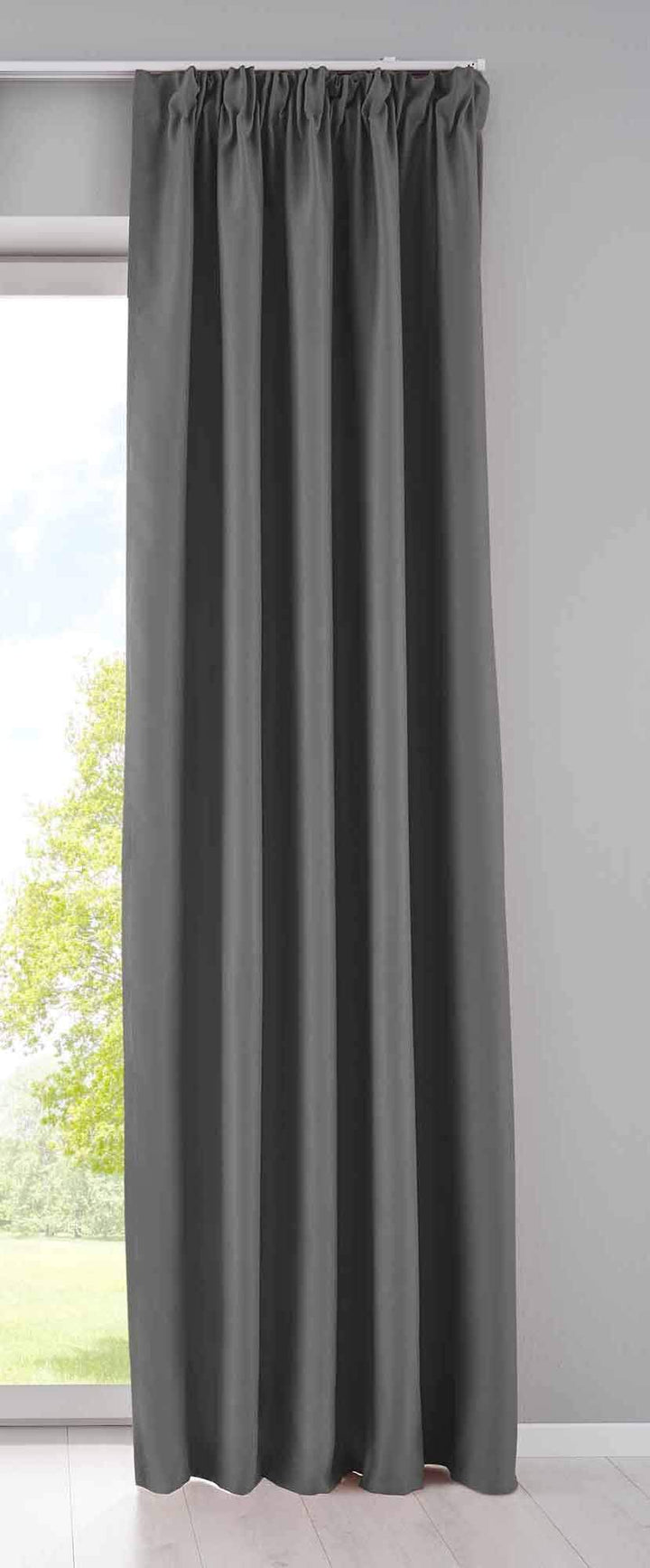 Gardinenbox Vorhang Blickdicht »Newyork« verdeckte Schlaufen Dunkelgrau HxB 225x295 cm 1er-Pack Ther
