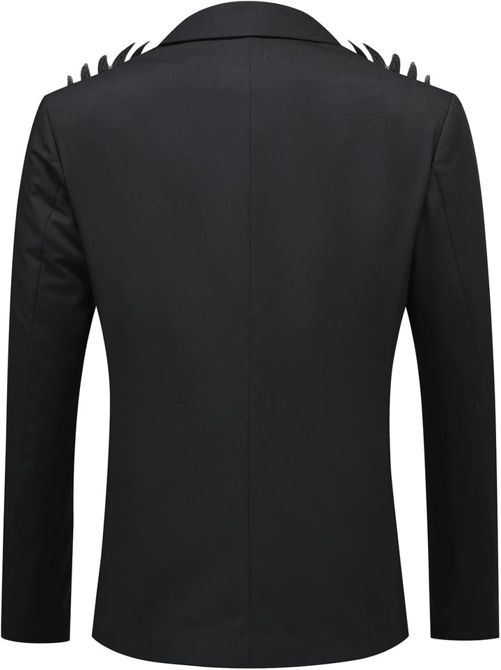 Allthemen Herren Sakko mit Pailletten Smokingjacke Glitzer Bunte Blazer für Party Abschlussball M Bl