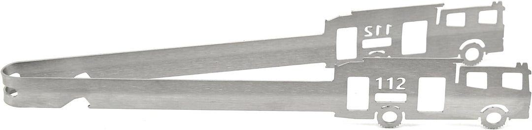 Grillzange Motiv Feuerwehr 112, spülmaschinengeeignet, Geschenkidee, Männergeschenk, Feuerwehrauto,
