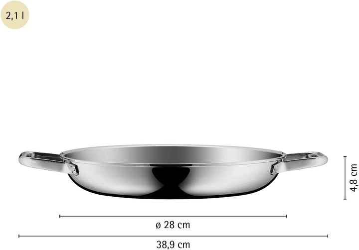 WMF Profi Resist Servier-/ Bratpfanne 28 cm Induktion, Mehrschichtmaterial beschichtet, Wabenstruktu