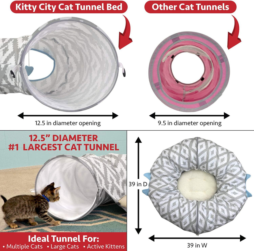 Kitty City Grosses Katzentunnelbett Katzenbett Pop Up Bett Katzenspielzeug Weihnachtsbaum Standard,