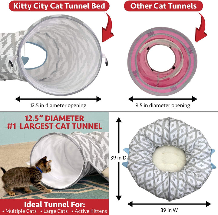 Kitty City Grosses Katzentunnelbett Katzenbett Pop Up Bett Katzenspielzeug Weihnachtsbaum Standard,