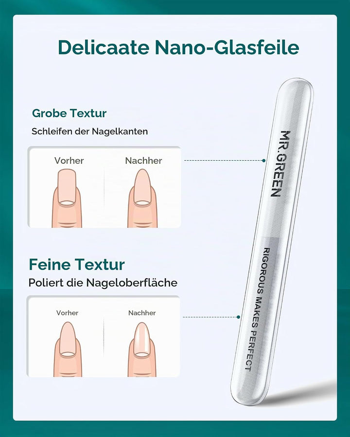 MR.GREEN 8-in-1 Maniküre Pediküre Set, professionelles Nagelknipser Set mit hochwertigem Echtleder E