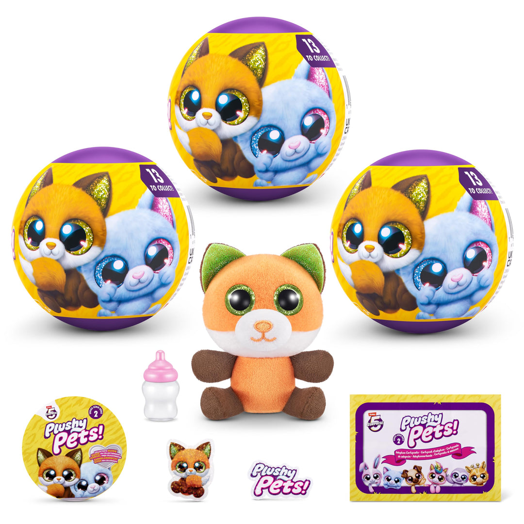 5 Surprise Plushy Pets Serie 2 (3er-Pack) Series 2 3 Capsules, Series 2 3 Capsules