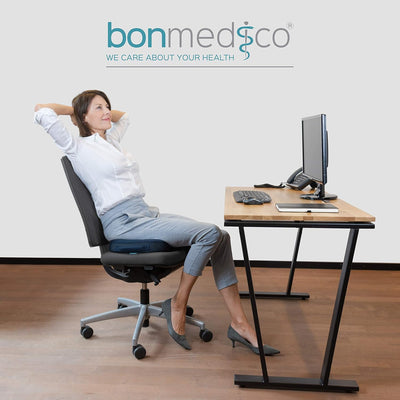 bonmedico Sitzkissen orthopädisch - Memory Foam Gel Steissbeinkissen - Ergonomisches Sitzkissen für