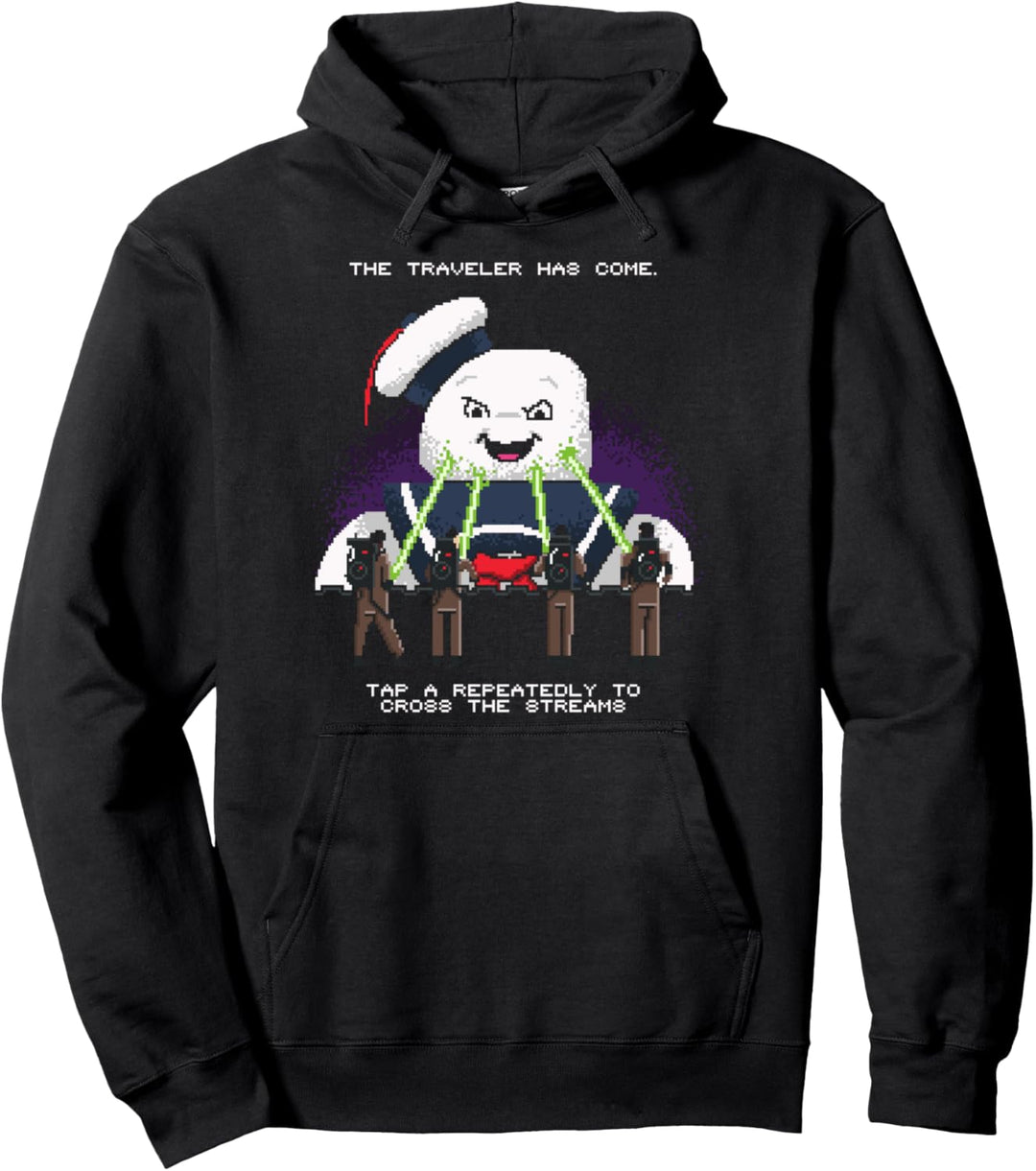 Ghostbusters Cross The Streams 8-Bit Pullover Hoodie