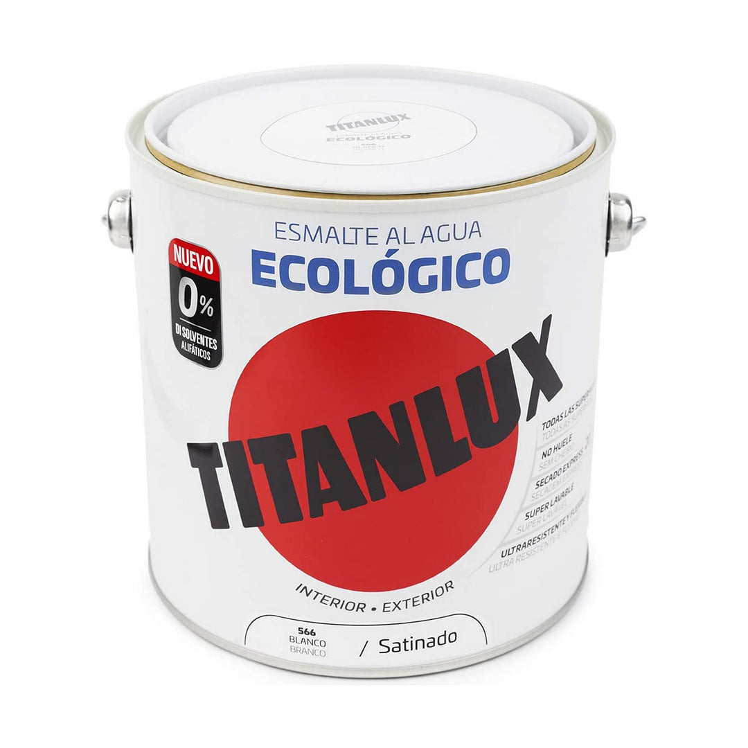 Titanlux - Ökologischer Wasserlack, sanft, Weiss, 2,5 l (Ref. 01T056625) Weiss 2,5L, Weiss 2,5L