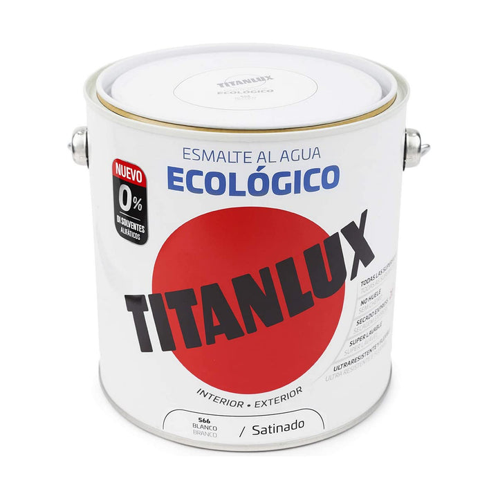 Titanlux - Ökologischer Wasserlack, sanft, Weiss, 2,5 l (Ref. 01T056625) Weiss 2,5L, Weiss 2,5L