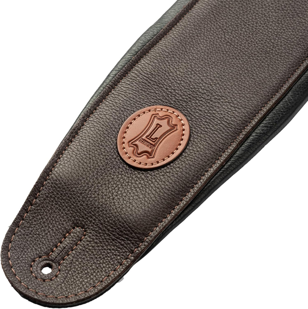 Levy's MSS2-4-DBR Gitarrengurte 4.5" Garment Leather Bass Guitar Strap - Dark Brow Dunkelbraun, Dunk