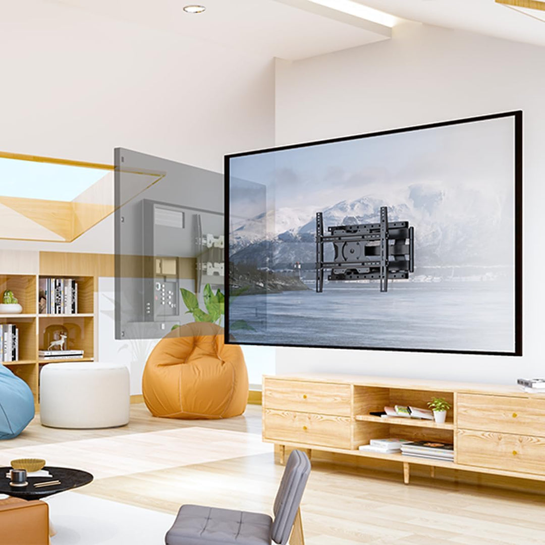 XTRARM TiTon T 80 cm Wandabstand, TV Wandhalterung, Langer Schwenkarm, ausziehen, schwenken, für TV