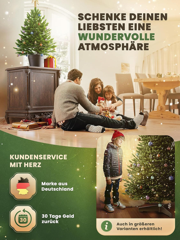 ArtiTree - Künstlicher Weihnachtsbaum 80cm im Topf mit LED &amp; Schnee - Christmas Tree für Innen und A