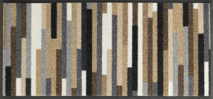 wash+dry Fussmatte, Mikado Stripes Nature 35x75cm, innen und aussen, waschbar 35x75cm Mikado Stripes