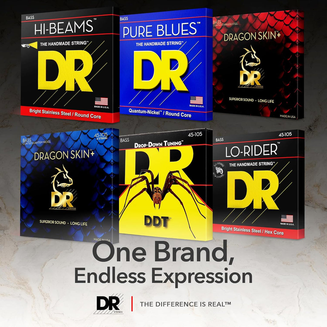 Dr BKB-45 Strings Bass Saiten, Schwarz Beauties – extra-life, schwarz beschichtet Single, Single